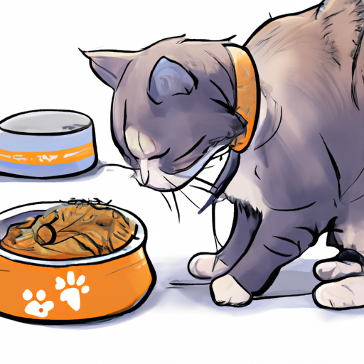 חתול בוחן קערת אוכל, ממחיש את חשיבות הבנת הצרכים התזונתיים שלו.